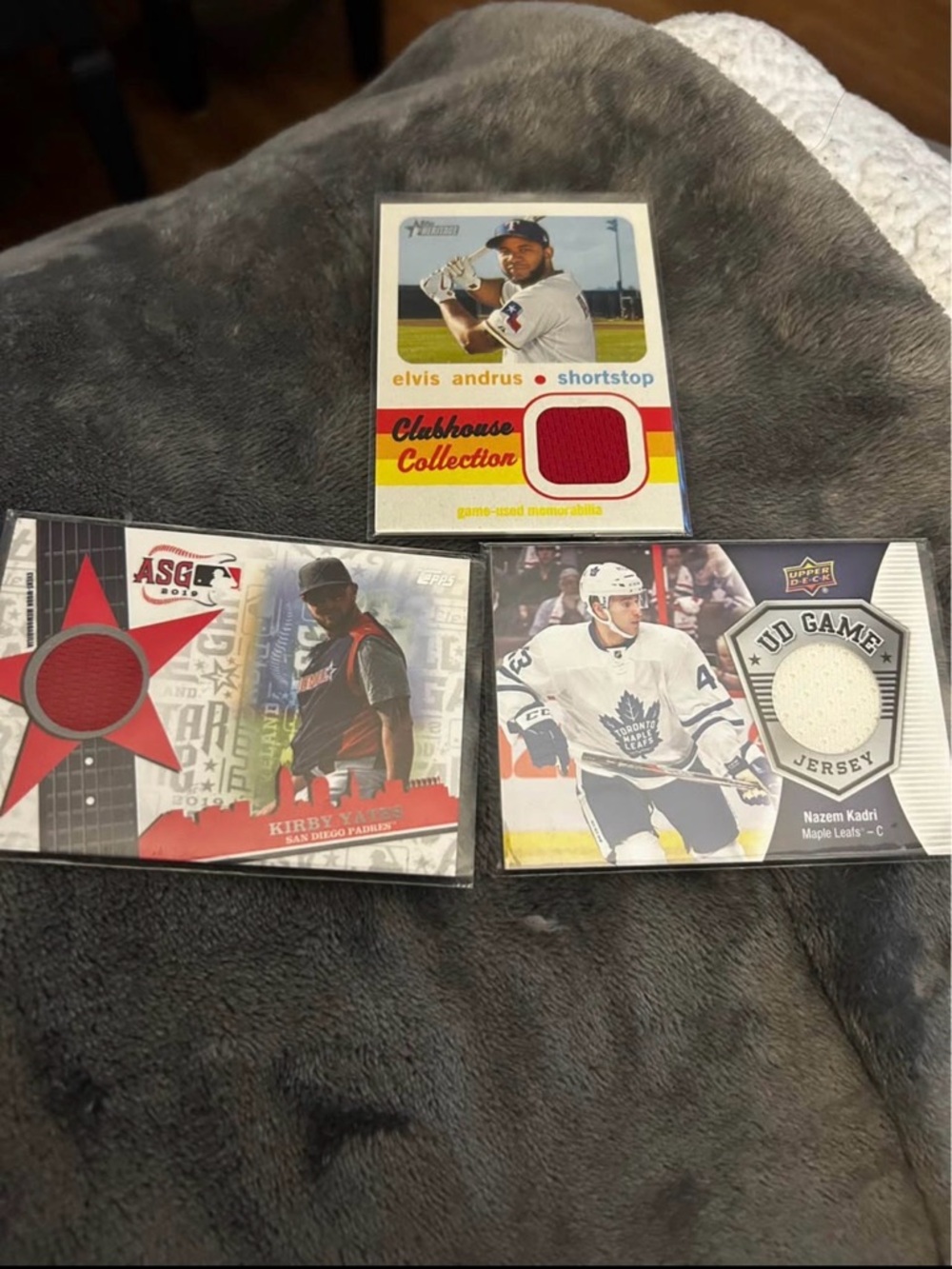 Baseball & Hockey Game-Used Jersey Card Lot